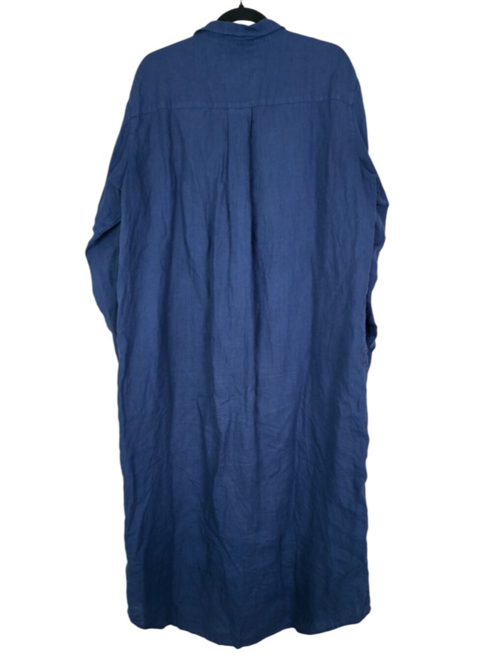 Frank & Eileen Rory Dress Navy Blue Washed Linen Maxi Shirtdress Size XL - Picture 7 of 10